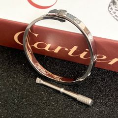  Vòng Tay TiTan Cao Cấp - Cây Đinh Cartier & Tua Vít Màu Trắng Pha Lê (AG) 