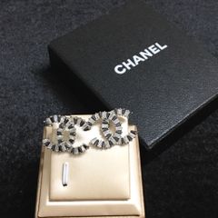  Bông Tai Chanel Bản To Màu Trắng Pha Lê Đen & Trắng (BT) 