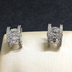  Bông Tai Hermes Màu Trắng Pha Lê (AE) 