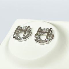  Bông Tai Hermes Màu Trắng Pha Lê (AL) 