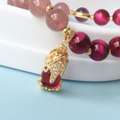  Vòng Đá Phong Thuỷ Cao Cấp -  Con Kỳ Hưu Đá Hổ Phách, Thạch Anh Dâu Tây & Thạch Anh Tím Tự Nhiên 