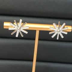  Bông Tai Tua Rua Cánh Hoa Pha Lê Trắng (AY) - Có 3 Kiểu Đeo 