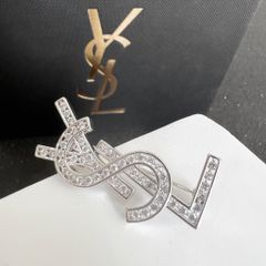  Cài Áo Nam, Nữ - YSL Màu Trắng Pha Lê (AL) 