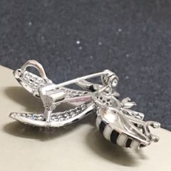  Cài Áo Nam, Nữ - Con Ong Gucci Pha Lê Đen & Trắng (AF) 