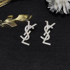  Bông Tai YSL Màu Trắng Pha Lê (AF) 