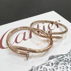  Vòng Tay Cặp Đôi Tình Yêu - Cartier Cây Đinh Màu Vàng Hồng Titan Cao Cấp Pha Lê (AC) 