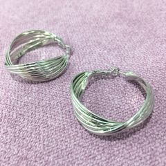  Bông Tai Khoen Tròn Xoắn Màu Trắng Cá Tính (BG) 