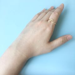  Nhẫn Titan Cao Cấp - Cây Đinh Cartier Màu Vàng Pha Lê (AJ) 