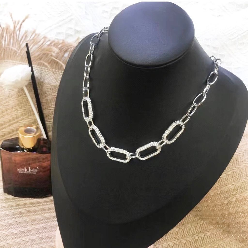  Dây Chuyền Ngắn - Choker APM Pha Lê Trắng Phong Cách Cá Tính 