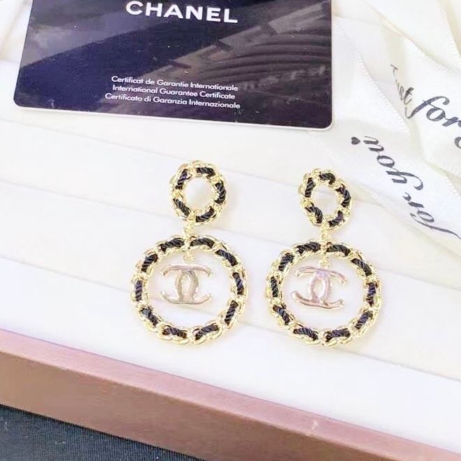  Bông Tai Chanel Bản To Màu Vàng Cá Tính (CM) 