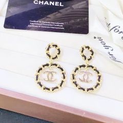  Bông Tai Chanel Bản To Màu Vàng Cá Tính (CM) 