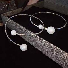  Vòng Cổ Choker Dior 2 Viên Ngọc Trai Màu Trắng Quý Phái 