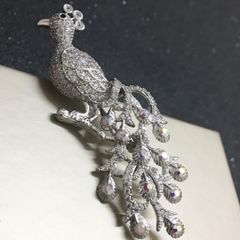  Cài Áo Con Phượng Hoàng Pha Lê Trắng Sang Trọng (AB) 