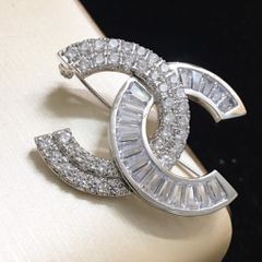  Cài Áo Nam, Nữ - Chanel Màu Trắng Pha Lê (AG) 