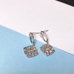  Bông Tai Hình Vuông Lưới Pha Lê (AJ) 