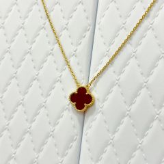  Dây Chuyền Titan Cao Cấp - Cỏ 4 Lá May Mắn Màu Vàng Đỏ (AP) 