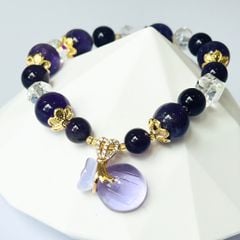  Vòng Đá Phong Thuỷ Cao Cấp - Túi Tiền May Mắn Đá Thạch Anh Tím Tự Nhiên 