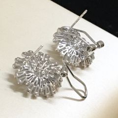  Bông Tai Cánh Hoa Pha Lê Xanh Bích & Trắng Sang Trọng (BE) 