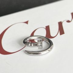  Bộ Trang Sức Cây Đinh Cartier Titan Cao Cấp - Vòng Tay & Nhẫn Màu Trắng Pha Lê (AC) 