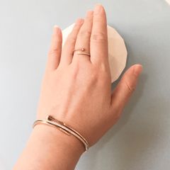  Vòng Tay TiTan Cao Cấp - Cây Đinh Cartier Màu Vàng Hồng Pha Lê (AJ) 