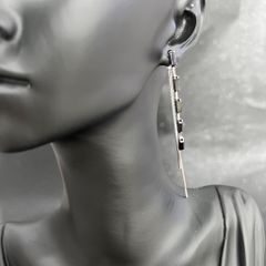  Bông Tai Tua Rua Pha Lê Đen ( Có 3 Kiểu Đeo ) 