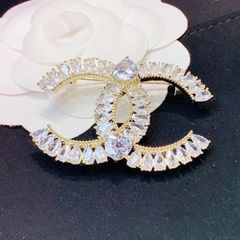  Cài Áo Nam, Nữ - Chanel Màu Vàng Pha Lê Trắng (CJ) 