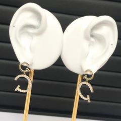  Bông Tai Cartier Bản To Màu Vàng Ngọc Trai & Pha Lê Trắng (AD) 