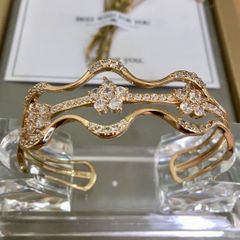  Vòng Tay 3 Cánh Hoa Mai Bản To Pha Lê (AA) 