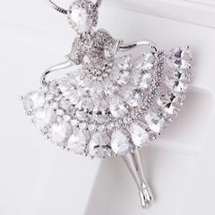  Dây Chuyền Dài Cao Cấp - Cô Gái Pha Lê Australia Trắng Tinh Tế (AA) 