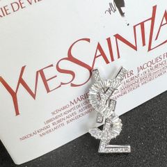  Cài Áo Nam, Nữ - YSL Màu Trắng Pha Lê (AG) 