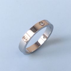  Nhẫn Nam, Nữ Titan Cao Cấp - Cartier Màu Trắng Pha Lê (AE) 