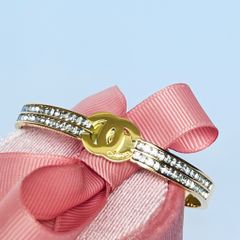  Vòng Tay TiTan Cao Cấp - Chanel Màu Vàng Pha Lê Trắng (AF) 