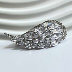  Cài Áo Nam, Nữ - Cánh Thiên Thần Pha Lê Trắng (AC) 