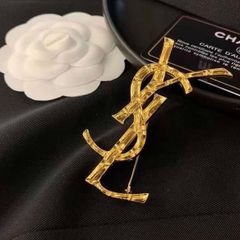  Cài Áo Nam, Nữ - YSL Cây Tre Màu Vàng Cam Bản To Phong Cách Cá Tính 