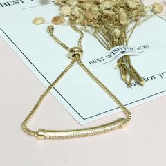  Vòng Tay Dây Rút Màu Vàng Pha Lê Trắng (AA) 