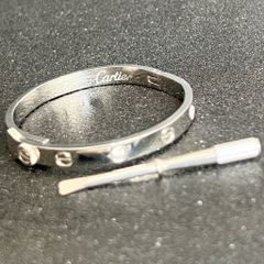  Vòng Tay TiTan Cao Cấp - Cây Đinh Cartier & Tua Vít Màu Trắng Pha Lê (AG) 