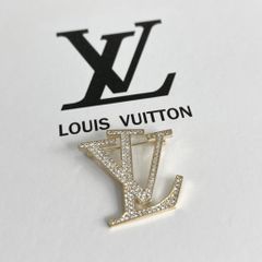  Cài Áo Nam, Nữ - LV Màu Vàng Pha Lê Trắng (AH) 