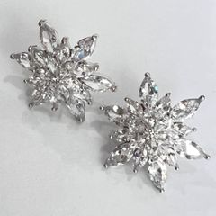  Bông Tai Hoa Hướng Dương Bản To Pha Lê Trắng Sang Trọng (BM) 