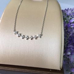  Dây Chuyền Bạc Cao Cấp - 7 Cánh Hoa Pha Lê Trắng Tinh Tế (AF) 