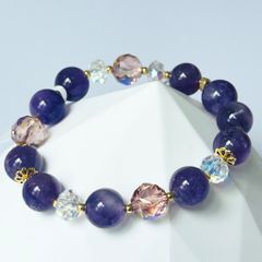  Vòng Đá Phong Thuỷ Cao Cấp - Cỏ 4 Lá May Mắn Thạch Anh Tím, Thạch Anh Trắng & Ngọc Trai Tự Nhiên 