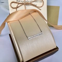  Dây Chuyền Bạc Cao Cấp - Cartier Thanh Ngang Pha Lê (AB) 