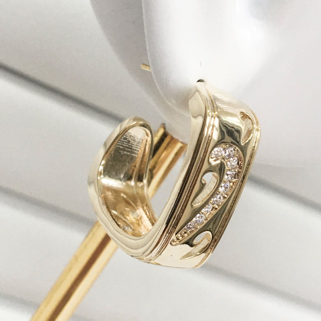  Bông Tai Nike Bản To Màu Vàng Pha Lê Trắng Cá Tính 