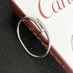 Bộ Trang Sức Cây Đinh Cartier Titan Cao Cấp - Vòng Tay & Nhẫn Màu Trắng Pha Lê (AC) 