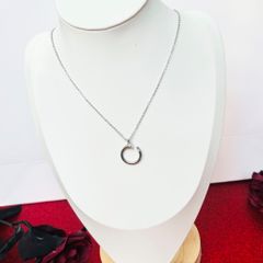  Dây Chuyền Nam, Nữ Titan Cao Cấp - Cây Đinh Cartier Màu Trắng Pha Lê (AF) 