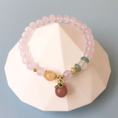  Vòng Đá Phong Thuỷ Cao Cấp - Trái Đào Đá Mã Não, Đá Thạch Anh Tím Hoa Oải Hương & Đá Thạch Anh vàng Tự Nhiên 