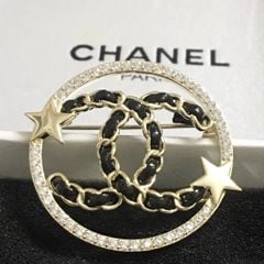  Cài Áo Nam, Nữ - Chanel Màu Vàng Pha Lê Trắng (AU) 