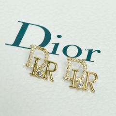  Bông Tai Dior Màu Vàng Pha Lê Trắng (AX) 