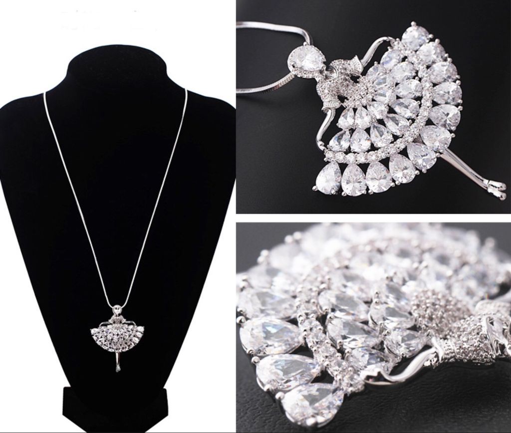  Dây Chuyền Dài Cao Cấp - Cô Gái Pha Lê Australia Trắng Tinh Tế (AA) 