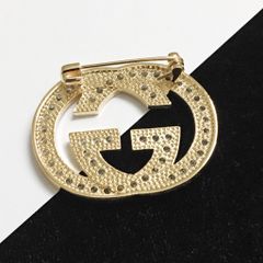  Cài Áo Nam, Nữ - Gucci Màu Vàng Pha Lê Trắng (AF) 