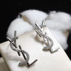  Bông Tai YSL Màu Trắng Pha Lê (AC) 